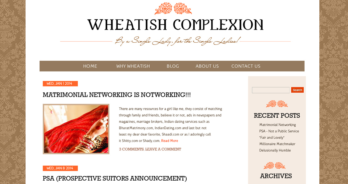 Wheatish Complexion Blog Design 